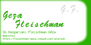 geza fleischman business card